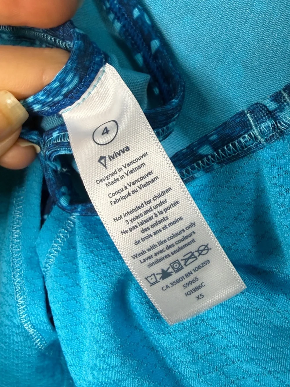 ivivva by lululemon Stretch Your Limits Tank | Size 4 | Sylvan Blue/Multi Stripe